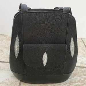 Genuine Stingray Leather Convertible Mini Backpack
